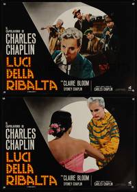 7g514 LIMELIGHT 2 Italian pbustas R60s aging Charlie Chaplin & pretty young Claire Bloom!
