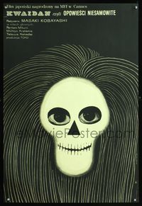 7g129 KWAIDAN Polish 23x33 '66 Masaki Kobayashi's Japanese ghost stories, cool skull art by Gorka!