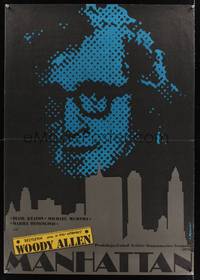 7g147 MANHATTAN Polish 27x38 '80 different art of Woody Allen & New York by Andrzej Pagowski!