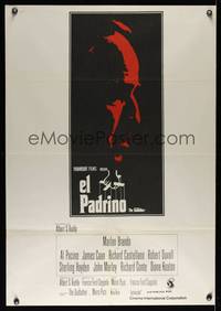 7g110 GODFATHER Spanish '72 profile art of Marlon Brando, Francis Ford Coppola crime classic!
