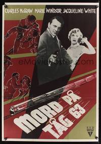 7g031 NARROW MARGIN Swedish '52 Richard Fleischer classic noir, McGraw, Windsor, different art!