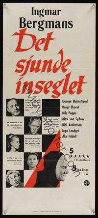 7g035 SEVENTH SEAL Swedish stolpe R60 Ingmar Bergman's Det Sjunde Inseglet, Bengt Ekerot as Death!