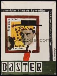 7g079 COLLEGE Yugoslavian '67 cool different art of Buster Keaton by Sosa Mirolic!