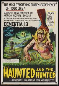 7h128 DEMENTIA 13 Aust 1sh '63 Francis Ford Coppola, Roger Corman, The Haunted & the Hunted!