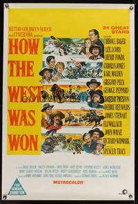 7h134 HOW THE WEST WAS WON Aust 1sh '64 John Ford, Debbie Reynolds, Gregory Peck & all-star cast!