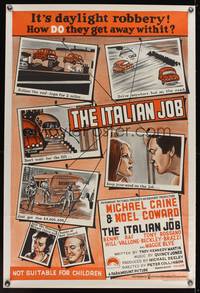 7h135 ITALIAN JOB Aust 1sh R70s completely different stone litho car chase images!