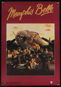 7h138 MEMPHIS BELLE teaser Aust 1sh '90 Modine, Astin, cool cast portrait by WWII airplane!