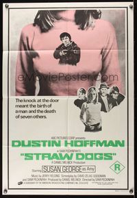 7h142 STRAW DOGS Aust 1sh '72 Sam Peckinpah, different image of Dustin Hoffman & Susan George!