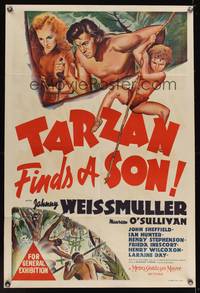 7h143 TARZAN FINDS A SON Aust 1sh '39 Johnny Weissmuller, Maureen O'Sullivan, Johnny Sheffield