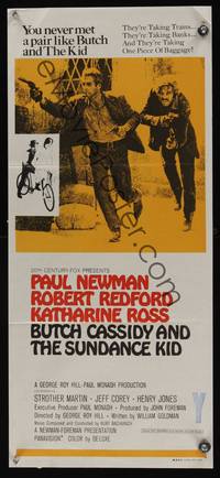 7h152 BUTCH CASSIDY & THE SUNDANCE KID Aust daybill '69 Paul Newman, Robert Redford, Katharine Ross