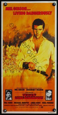 7h165 YEAR OF LIVING DANGEROUSLY Aust daybill '83 Peter Weir, art of Mel Gibson by Stapleton!