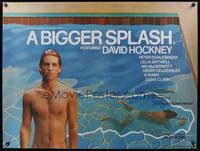 7h070 BIGGER SPLASH British quad '74 David Hockney, classic gay documentary!