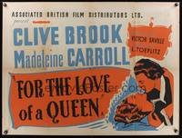 7h075 DICTATOR British quad R40s art of Clive Brook & Madeleine Carroll, For the Love of a Queen!