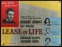 7h082 LEASE OF LIFE British quad '54 directed by Charles Frend,dare you judge parson Robert Donat!