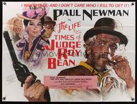 7h083 LIFE & TIMES OF JUDGE ROY BEAN British quad '72 John Huston, different art of Paul Newman!