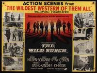 7h105 WILD BUNCH British quad '69 Sam Peckinpah cowboy classic, cool different inset photos!