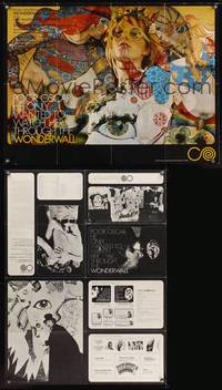 7h106 WONDERWALL British quad '68 sexy ane Birkin, psychedelic, LSD, drugs, cool montage!