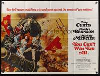 7h107 YOU CAN'T WIN 'EM ALL British quad '70 art of Tony Curtis, Charles Bronson & Michele Mercier