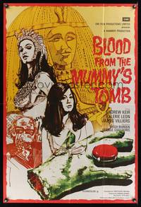 7h110 BLOOD FROM THE MUMMY'S TOMB English 1sh '72 cool artwork of severed hand!