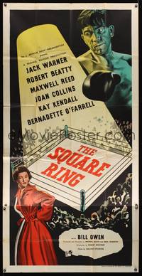 7h172 SQUARE RING English 3sh '55 art of boxer Robert Beatty over boxing ring + sexy Kay Kendall!