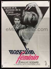7h188 MASCULINE-FEMININE French 1p '66 Jean-Luc Godard's Masculin, Feminin, Jean-Pierre Leaud