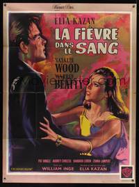 7h193 SPLENDOR IN THE GRASS French 1p '61 completely different art of Wood & Beatty by Mascii!