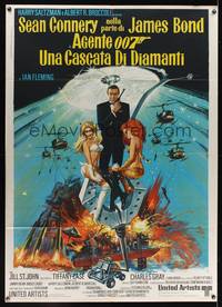7h204 DIAMONDS ARE FOREVER Italian 1p '71 art of Sean Connery as James Bond by Robert McGinnis!