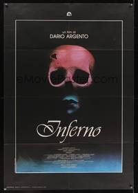 7h209 INFERNO Italian 1p '80 Dario Argento horror, really cool skull & bleeding mouth image!