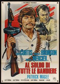 7h221 YOU CAN'T WIN 'EM ALL Italian 1p '70 cool different art of Tony Curtis & Charles Bronson!