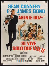 7h047 YOU ONLY LIVE TWICE linen Italian 1p R70s art of Connery as Bond w/sexy girls by McGinnis!
