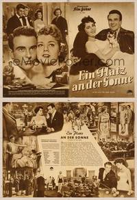 7j152 PLACE IN THE SUN German program '51 different images of Clift, Liz Taylor & Shelley Winters!