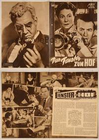 7j156 REAR WINDOW German program '54 Alfred Hitchcock, different images of Jimmy Stewart!