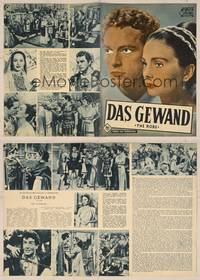7j159 ROBE German program '53 Richard Burton & Jean Simmons in the greatest story of love & faith!