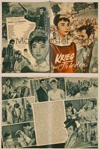 7j175 WAR & PEACE German program '56 Audrey Hepburn, Henry Fonda & Mel Ferrer, different images!