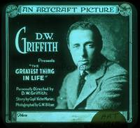 7j028 GREATEST THING IN LIFE glass slide '18 head & shoulders portrait of director D.W. Griffith!