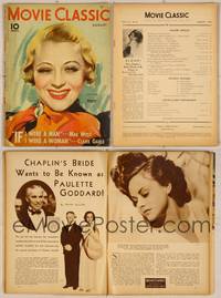7j110 MOVIE CLASSIC magazine August 1934, art of winking Sally Eilers by Marland Stone!