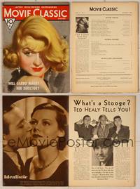 7j105 MOVIE CLASSIC magazine March 1934, Constance Bennett with peekaboo hair by Marland Stone!