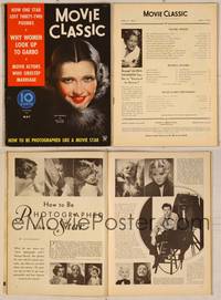 7j107 MOVIE CLASSIC magazine May 1934, art portrait of Kay Francis in fur by Marland Stone!