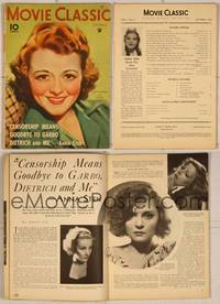 7j112 MOVIE CLASSIC magazine October 1934, art portrait of smiling Janet Gaynor by Marland Stone!