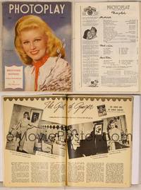 7j070 PHOTOPLAY magazine April 1944, great portrait of pretty Ginger Rogers by Paul Hesse!