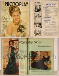 7j090 PHOTOPLAY magazine December 1947, pretty Joan Caulfield with mistletoe by Paul Hesse!