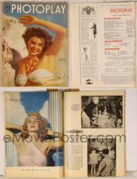 7j085 PHOTOPLAY magazine July 1947, portrait of sexy Esther Williams in bikini by Paul Hesse!
