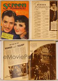 7j120 SCREEN ROMANCES magazine June 1936, art of Ronald Colman & Claudette Colbert by Earl Christy