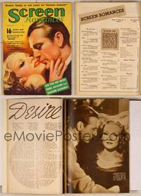 7j117 SCREEN ROMANCES magazine March 1936, art of Gary Cooper & Marlene Dietrich by Earl Christy!
