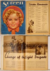 7j124 SCREEN ROMANCES magazine October 1936, art of Shirley Temple in bonnet by Earl Christy!