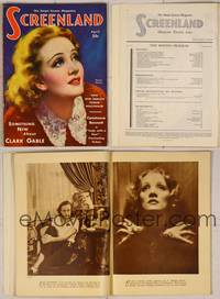 7j094 SCREENLAND magazine April 1932, artwork portrait of Marlene Dietrich by A.D. Neville!