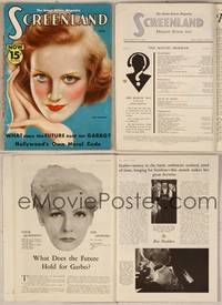 7j097 SCREENLAND magazine July 1932, artwork portrait of pretty Joan Crawford by Charles Sheldon!
