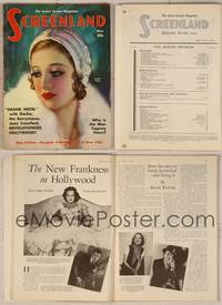 7j095 SCREENLAND magazine May 1932, artwork portrait of Loretta Young by A.D. Neville!