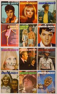 7j009 LOT OF 12 MOVIE NEWS MAGAZINES #2 12 magazines '66-69 Elvis, Raquel, McQueen & many more!