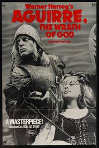 7k018 AGUIRRE, THE WRATH OF GOD teaser 1sh '72 Werner Herzog, obsessed Klaus Kinski w/daughter!
